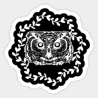 Hoot Owl Boho Wreath Sticker